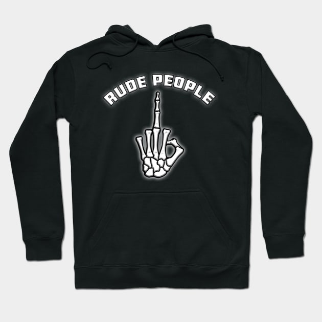 Fuck Rude People White Hoodie by Shawnsonart